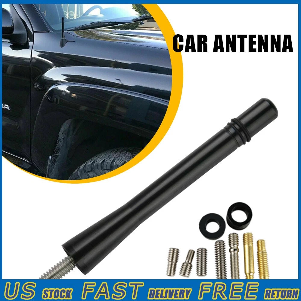 4" Short Black Aluminum Antenna AM/FM Mast for Toyota Tacoma (1995–2016)