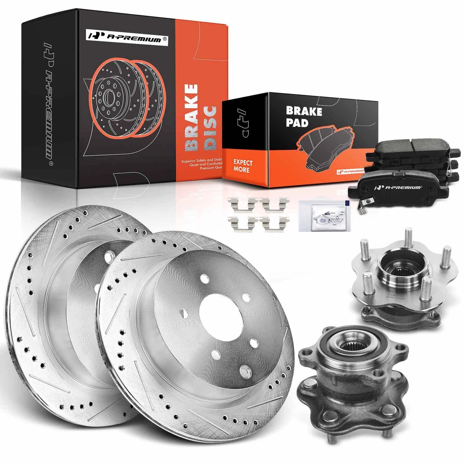 Drilled Brake Rotors & Pads Set for Nissan Murano (2003–2023)