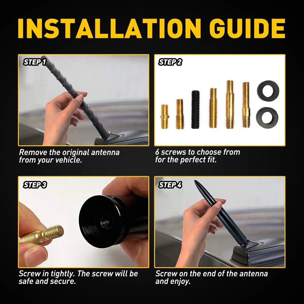 Black Bullet Antenna for Chevrolet Silverado 1500 2500 (2014–2023)