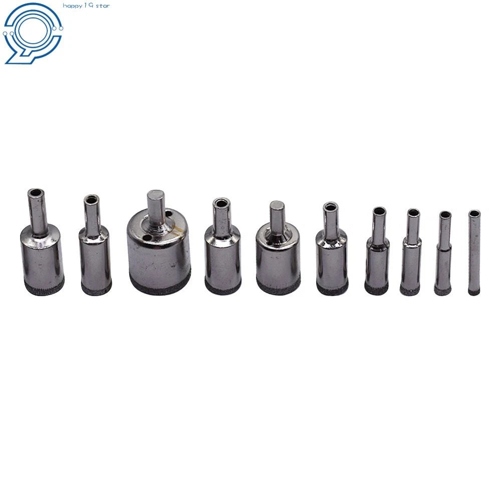 10 PCS Diamond Drill Bit Set 6mm - 30mm for Tiles Glass Ceramic
