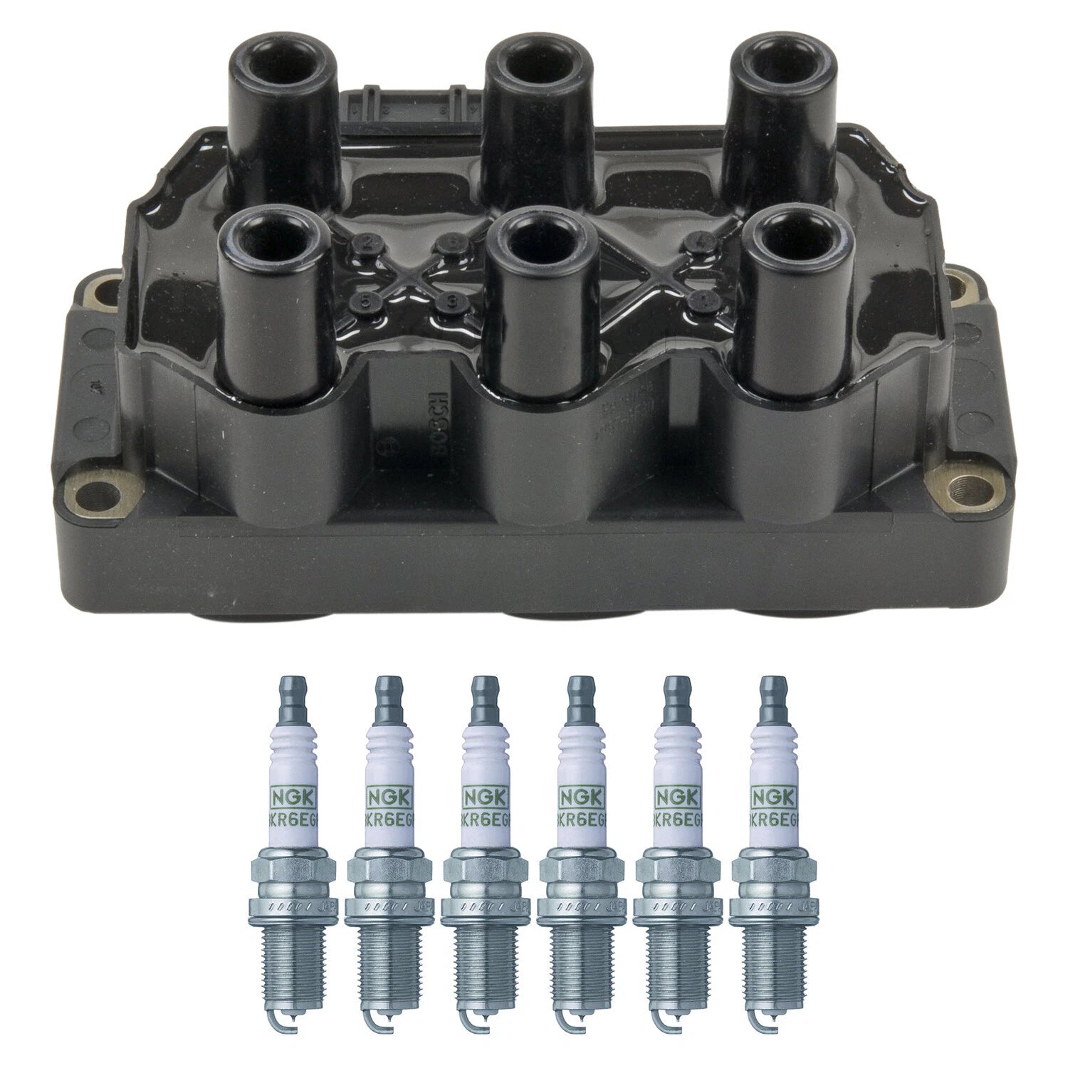 Set of 6 Bosch Ignition Coils & NGK G-Power Spark Plugs for 900 9000 NSX A4 A6 Camry V6