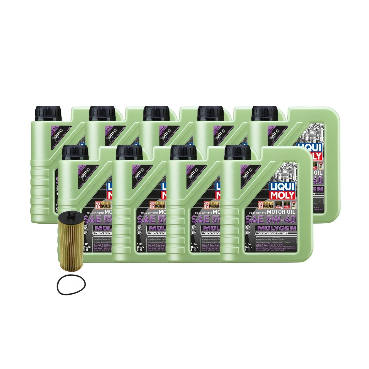 Oil Change Kit 9L Liqui Moly Molygen 5W-40 for Mercedes V8 4.0/4.7L (2019–2023)