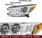 Set of 2 Chrome Amber Corner Headlights for Honda CR-V (2012–2014)