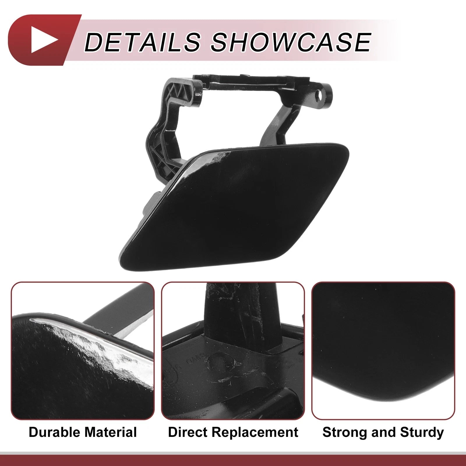 Front Left Washer Nozzle Cover Cap for Audi A4 Avant (2015–2019) 8W 1Pcs Black