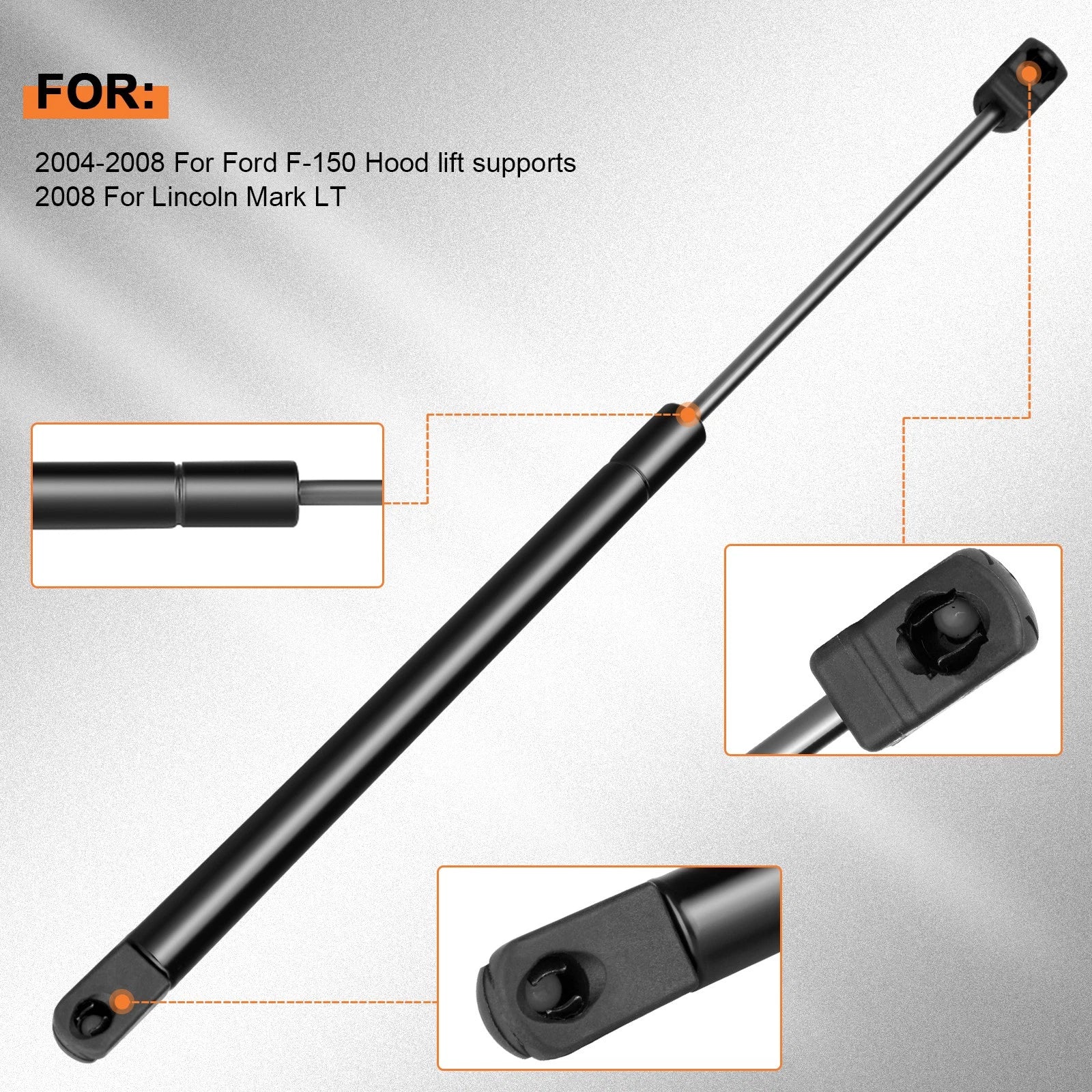 2X Hood Gas Charged Lift Supports for Ford F-150 (2004–2008)