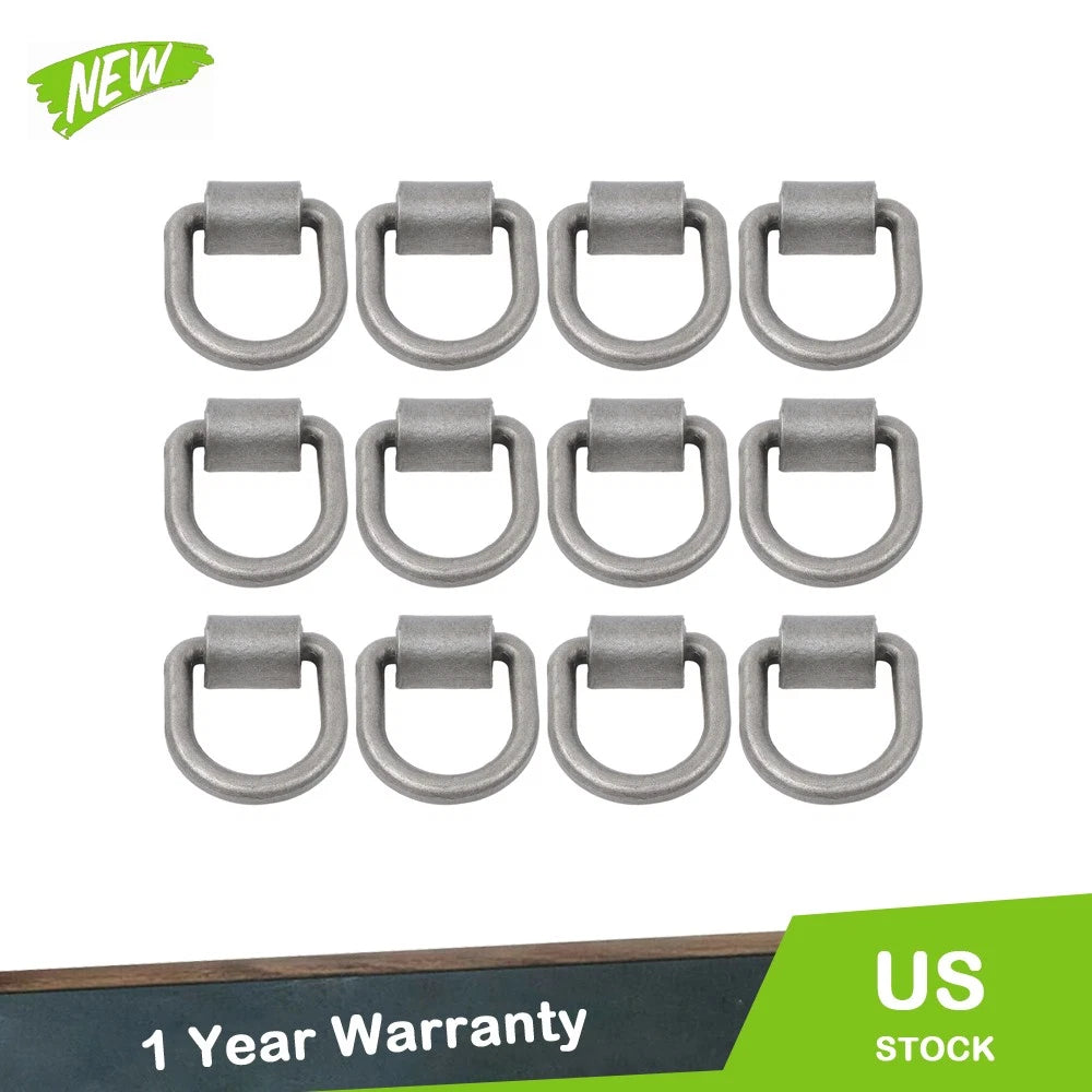 Set of 12 Heavy Duty Weld-On Forged D Rings for Automotive Use