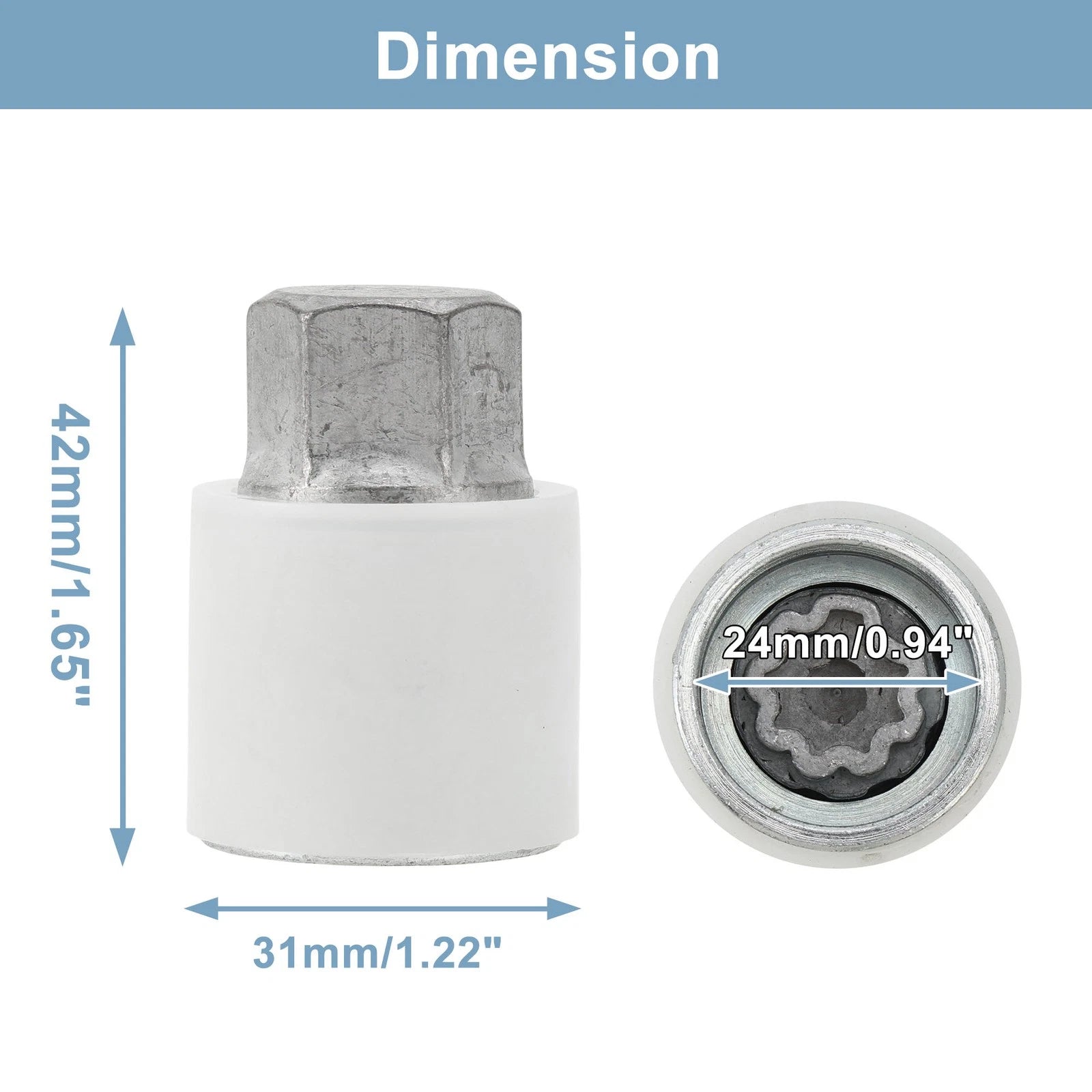 Type B Wheel Lock Lug Nut for Audi A4 (Locking Nut Key Socket)