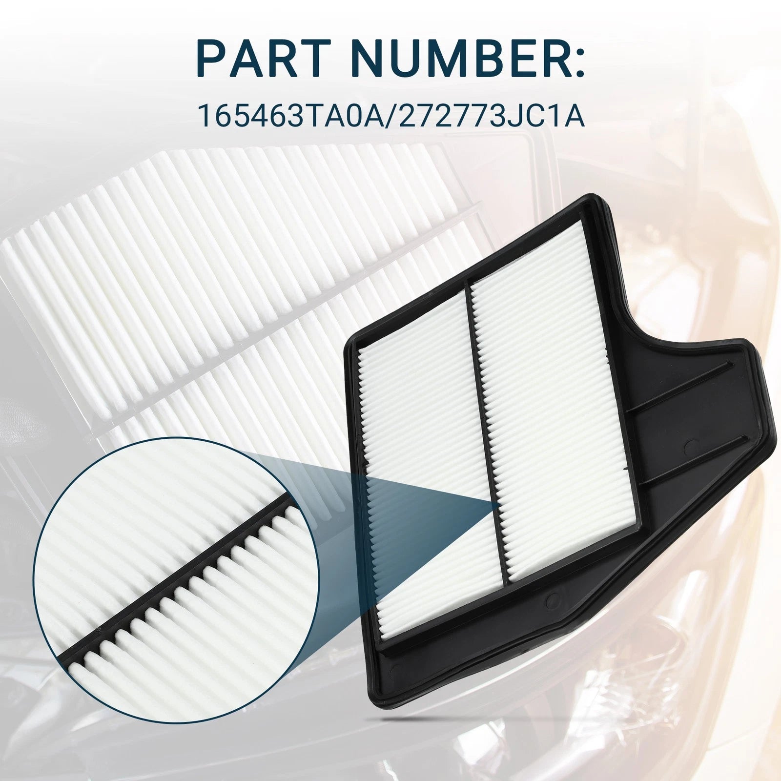 Set of 1 Cabin Air Filter for Nissan Altima Sedan (No. 165463TA0A/272773JC1A)