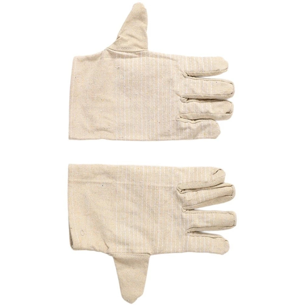 Canvas welding protection gloves with reinforced seams for construction sites