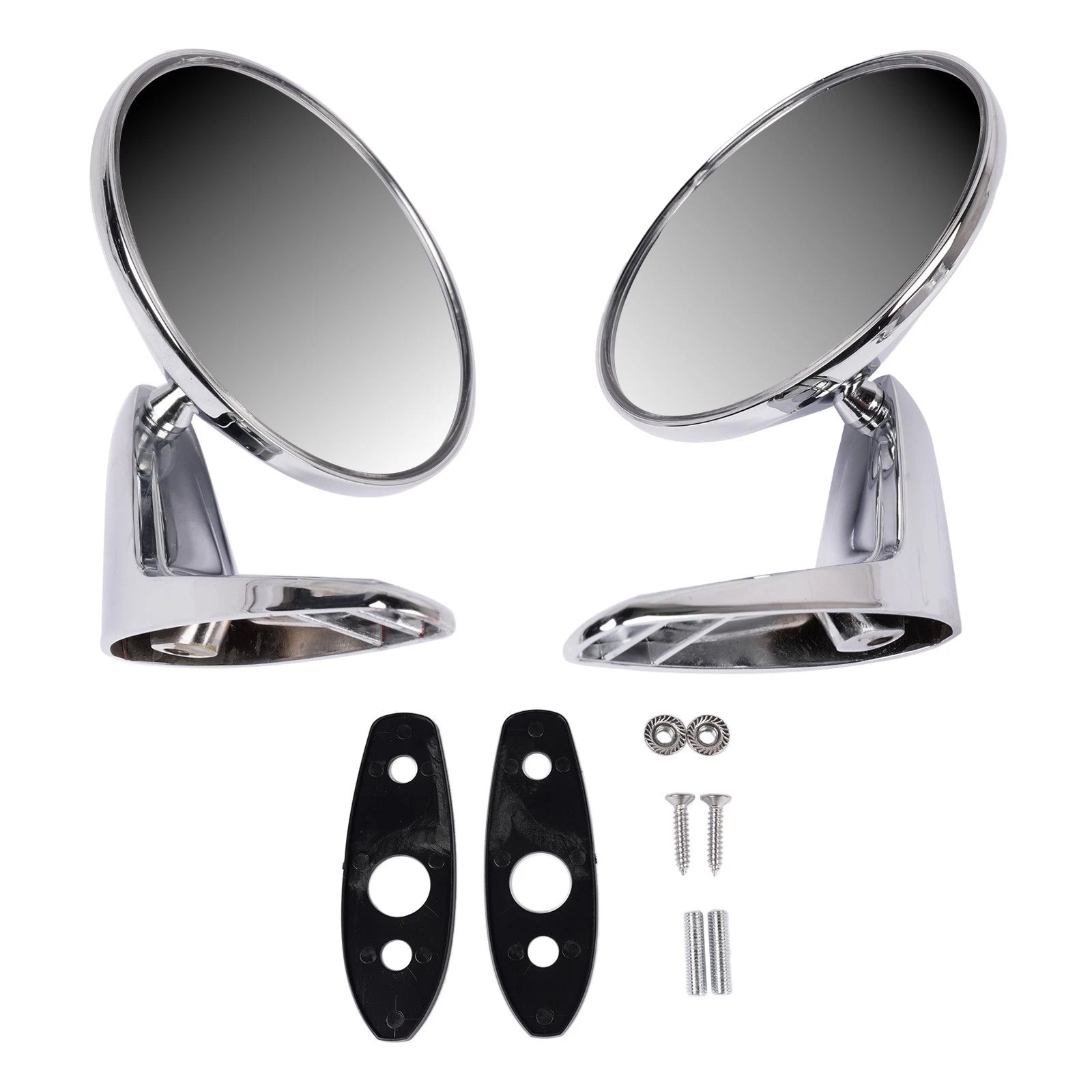 Pair Chrome Outside Door Rearview Mirrors for Plymouth Dodge (1966–1975)
