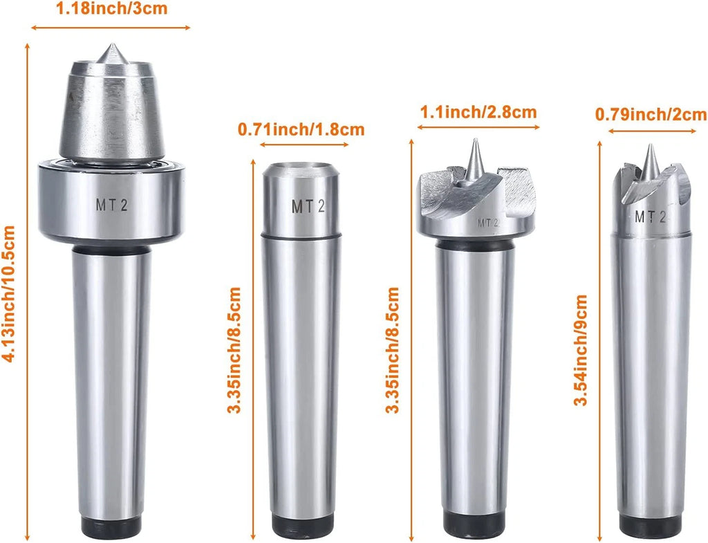 4 Pack Live Center Drive Spur Cup Set for MT2 Wood Lathe
