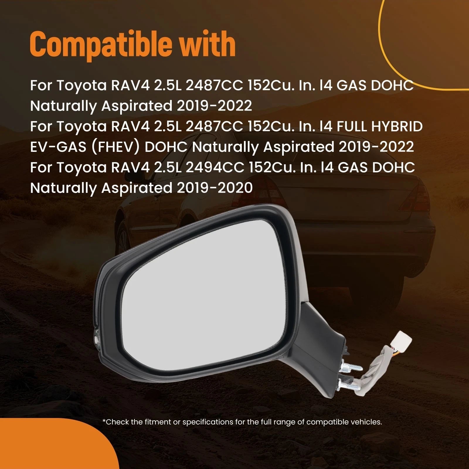 Heated Power Door Mirror for Toyota RAV4 (2019–2022) 879400R270B1