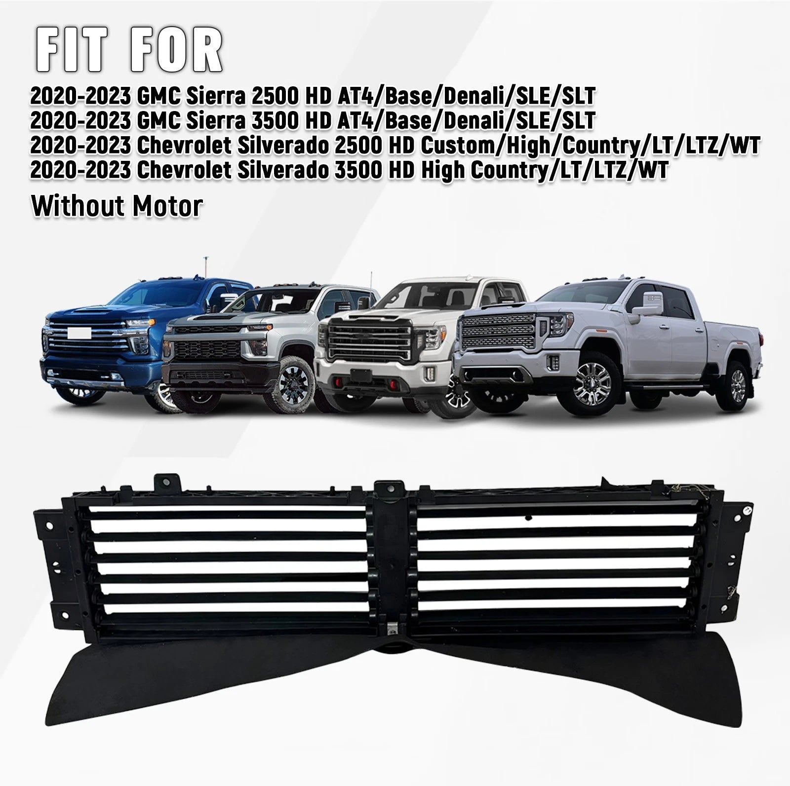 Lower Radiator Shutter for Chevy Silverado GMC Sierra (2020–2023)