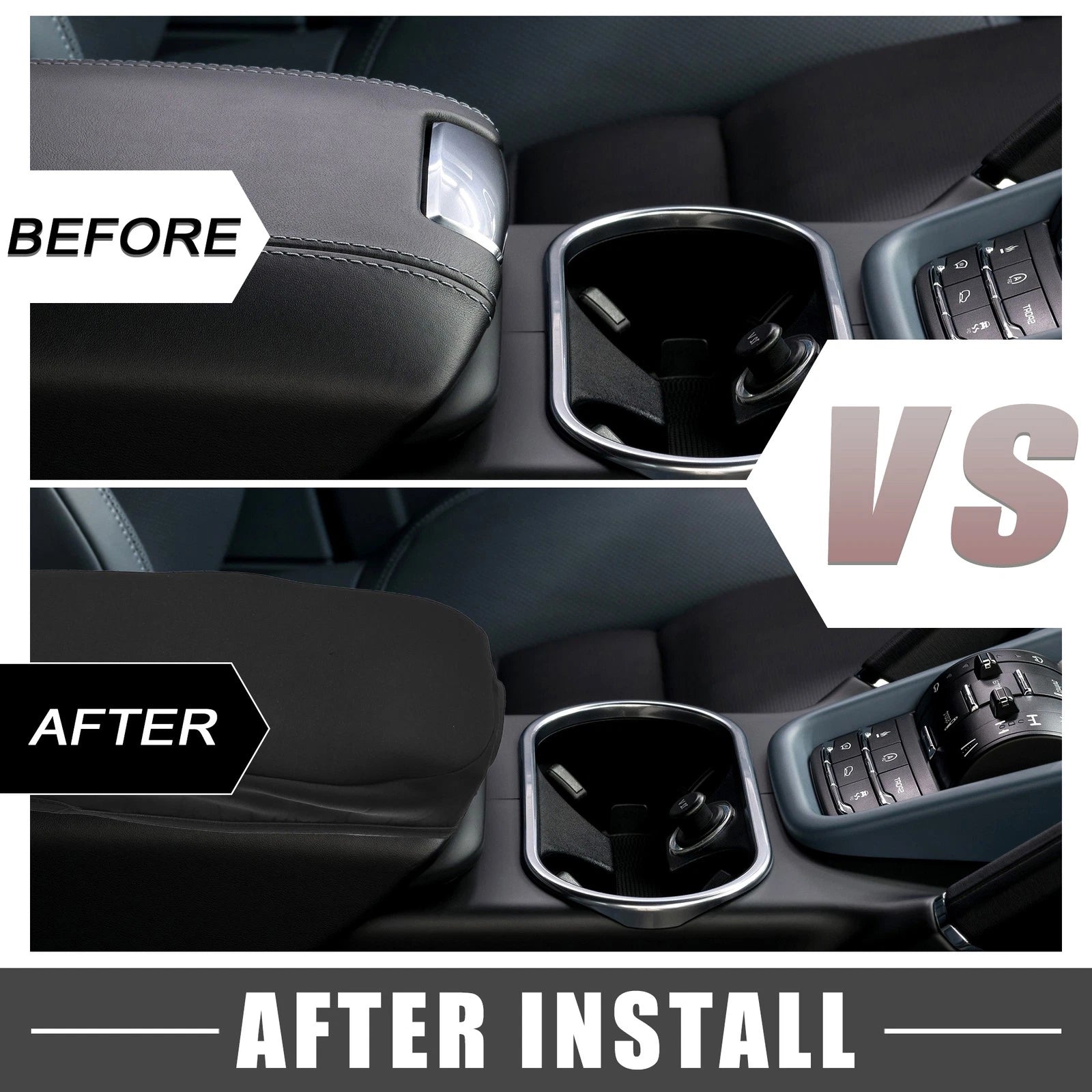 Center Console Armrest Cover Pad for Toyota RAV4 (2019–2023) Black