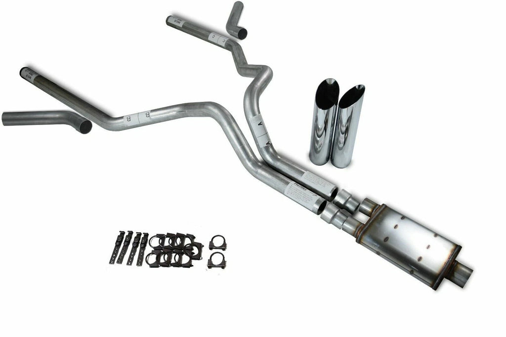 3" Dual Exhaust Kit for Ford F150 (2021–2025) - Stainless Muffler Slash Tip