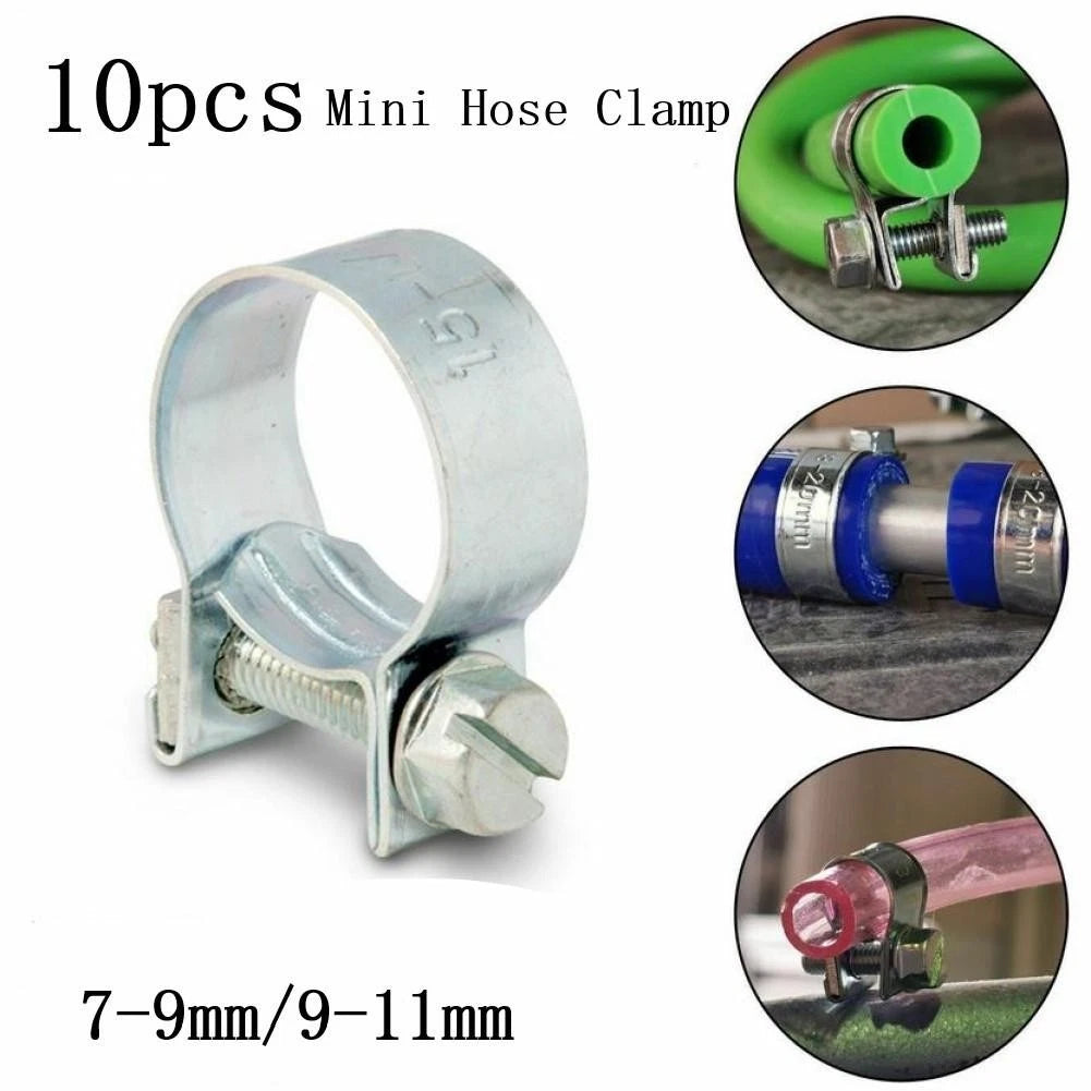 Set of 10 Hose Clips for Agricultural Fuel Line
