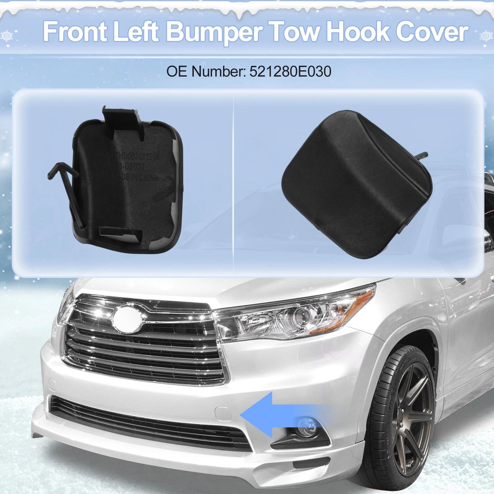 Tow Hook Cover Cap for Toyota Highlander (2014–2016) No. 521280E110