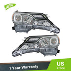 Front Headlight Assembly Set of 2 for Toyota RAV4 (2013–2015) LH + RH Clear Lens