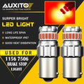 2X AUXITO 7506 1156 BA15S LED Stop Brake Tail Light Bulbs Pure Red