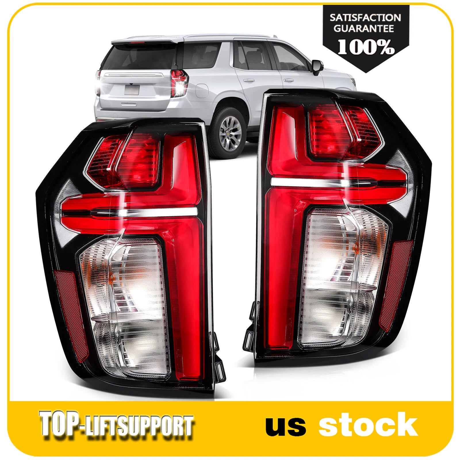 Pair LED Tail Light Assembly for Chevy Suburban Tahoe (2021–2023)