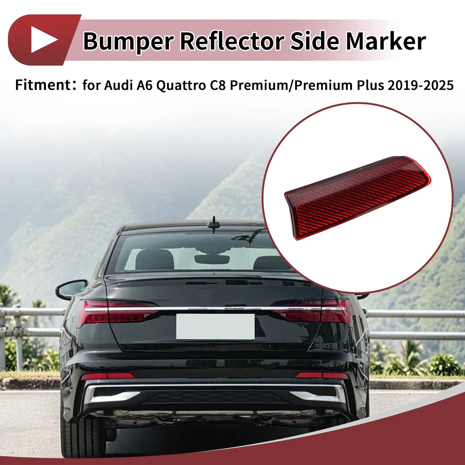 Rear Left Inner Side Bumper Reflector No. 4K0945103D for Audi A6 Quattro (2019–2023)
