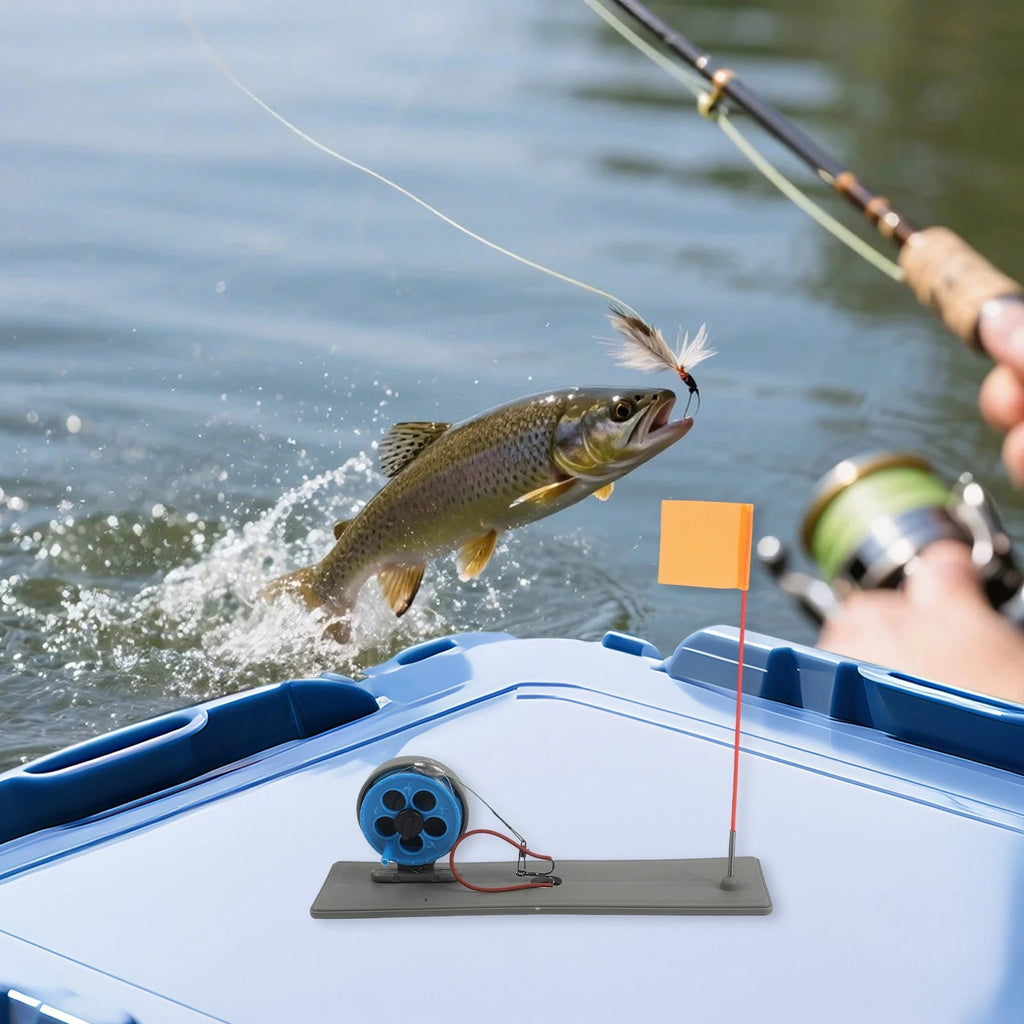 Winter Ice Fishing Rod Tip Up with Flag Marker