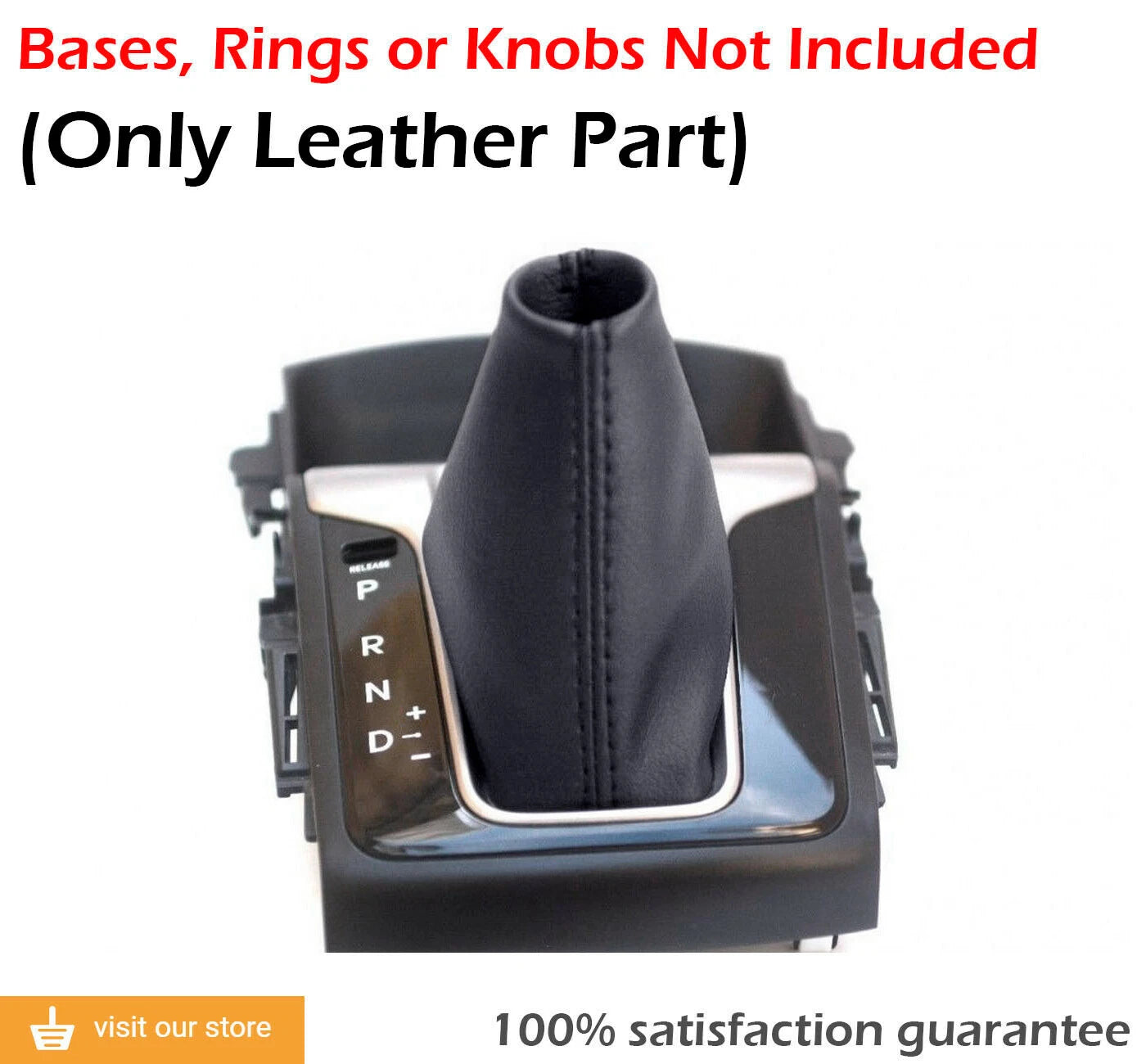 Shift Boot Cover for Hyundai Elantra (2013–2015) Black Vinyl Leather