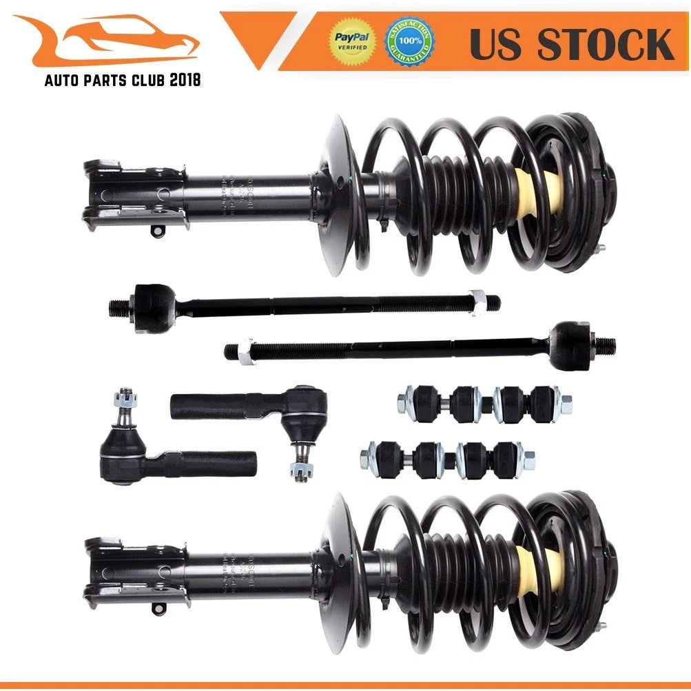 Front Struts Inner Outer Tie Rod Sway Bar Kit for Chrysler PT Cruiser (2001–2010)