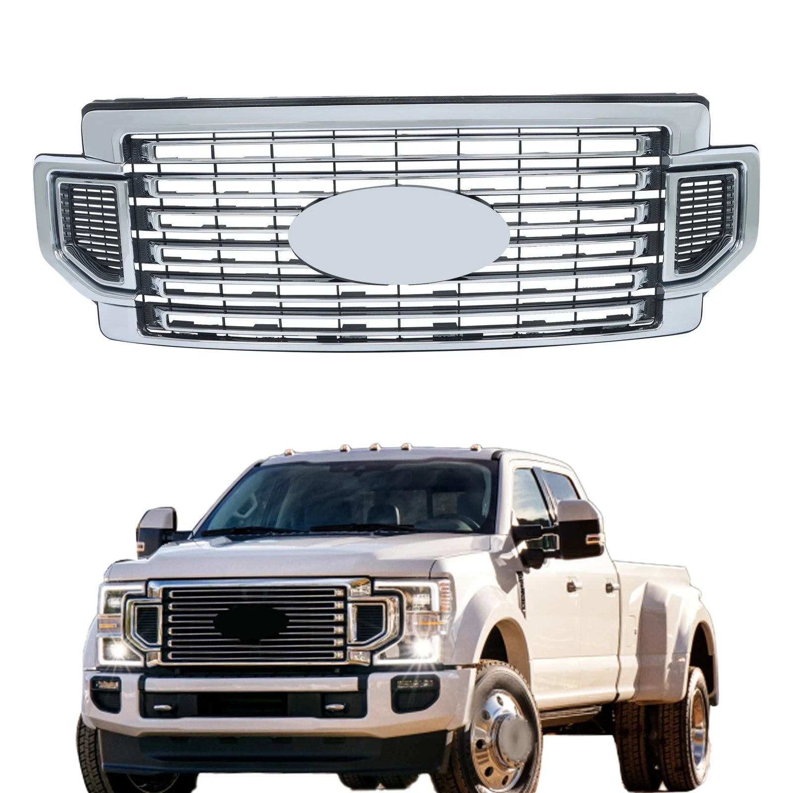 Chrome Front Grille for Ford F250 F350 (2020–2022)