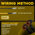 4X LED Turn Signal Lights for Motorcycle Bullet Amber Lens