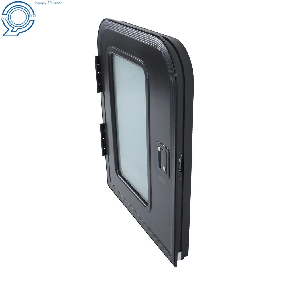 Entry Door for RV Teardrop Trailer (26" W x 32" H) Black Driver Side