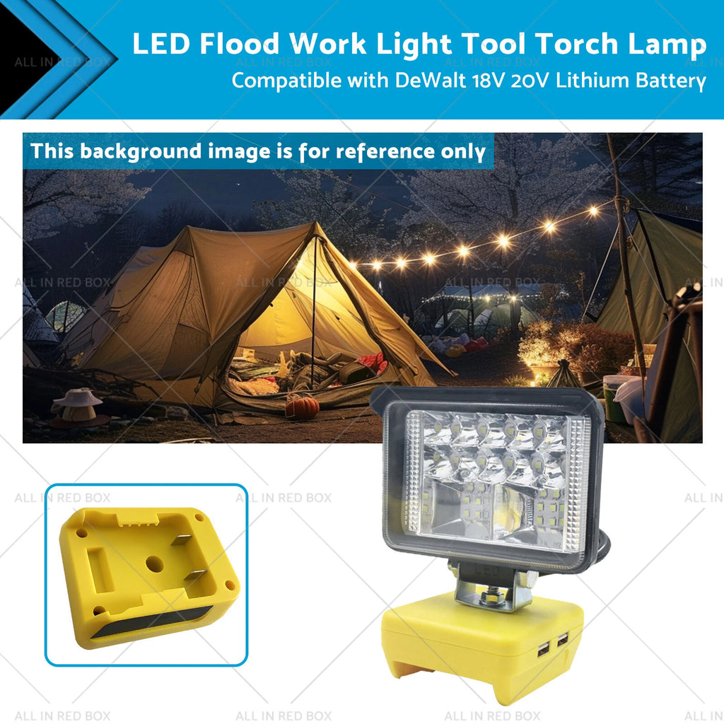 LED Flood Work Light for DeWalt 18V 20V (Compatible with DCB184, DCB205)