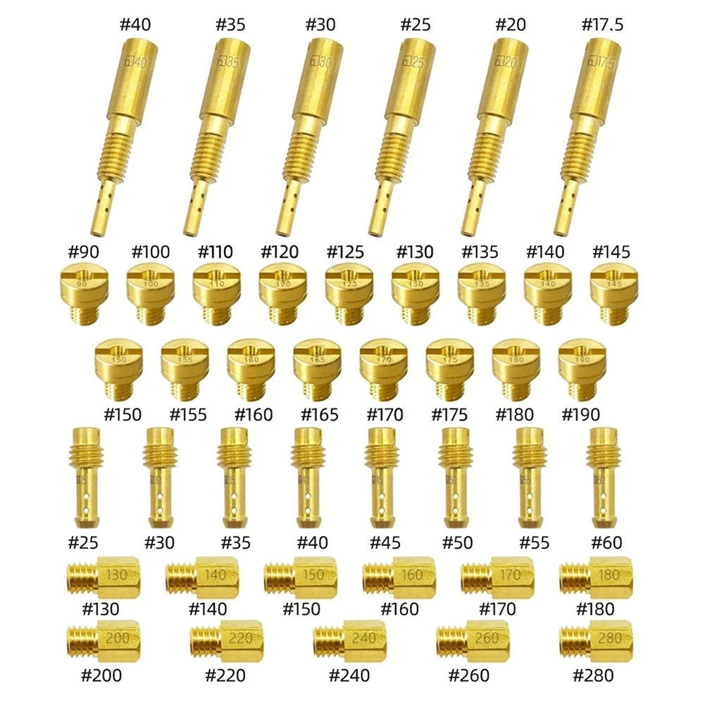 42-Piece Nozzle Kit for Mikuni Carburetor (Including 17 Large Round)