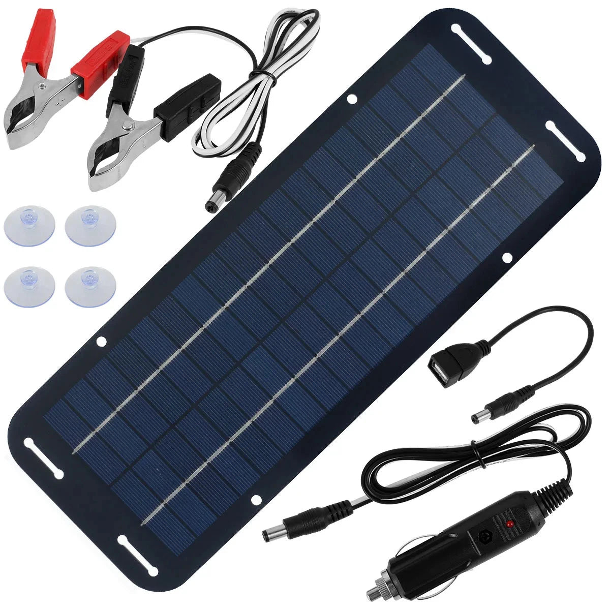 12V 30W Solar Panel Charger for Car RV Boat (Waterproof, Portable)