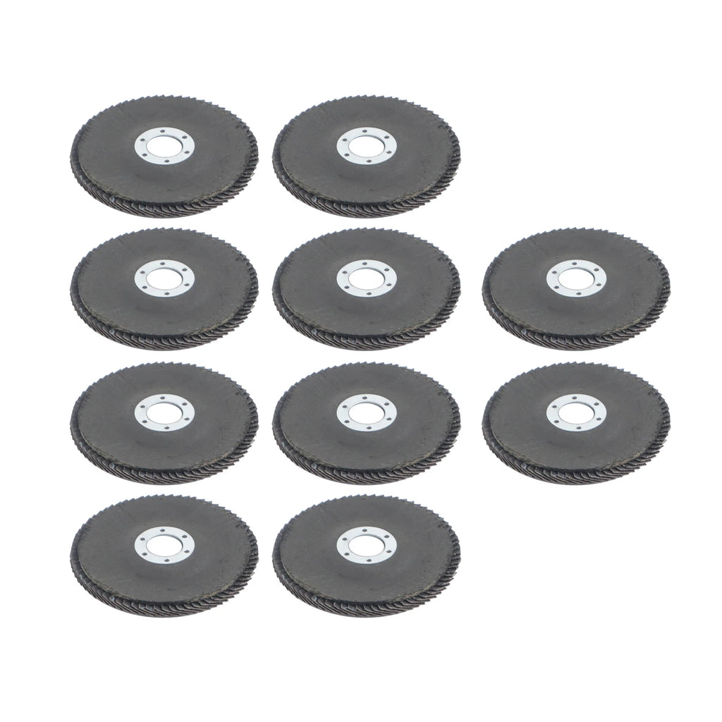 Set of 10 Flap Discs for Angle Grinder (4.5 x 7/8", 60 Grit)