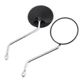 Pair of Universal Round Mirrors for Scooter Moped 8mm Clockwise Chrome