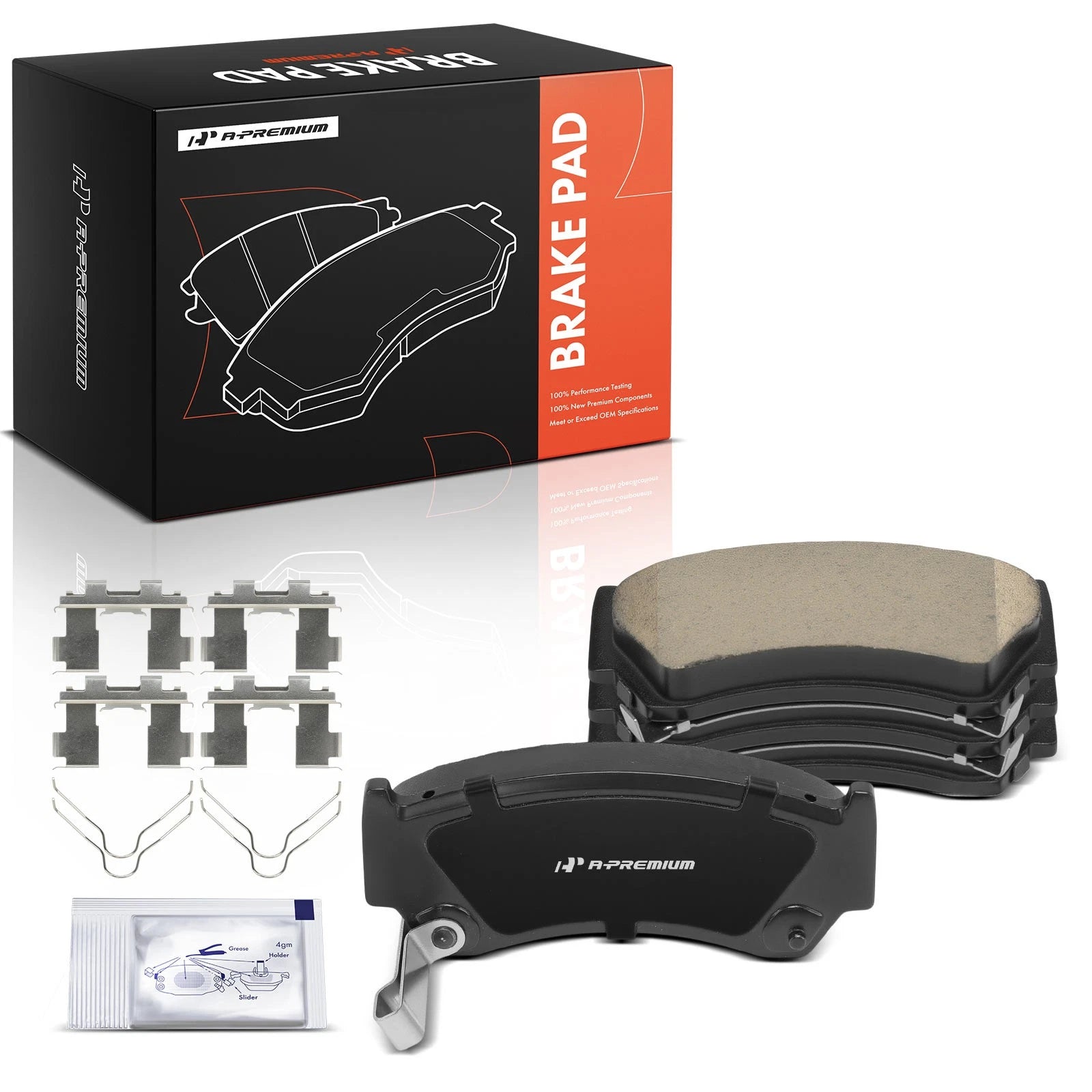Set of 4 Front Ceramic Brake Pads for Nissan Sentra (1995–1999) 200SX (1995–1998)