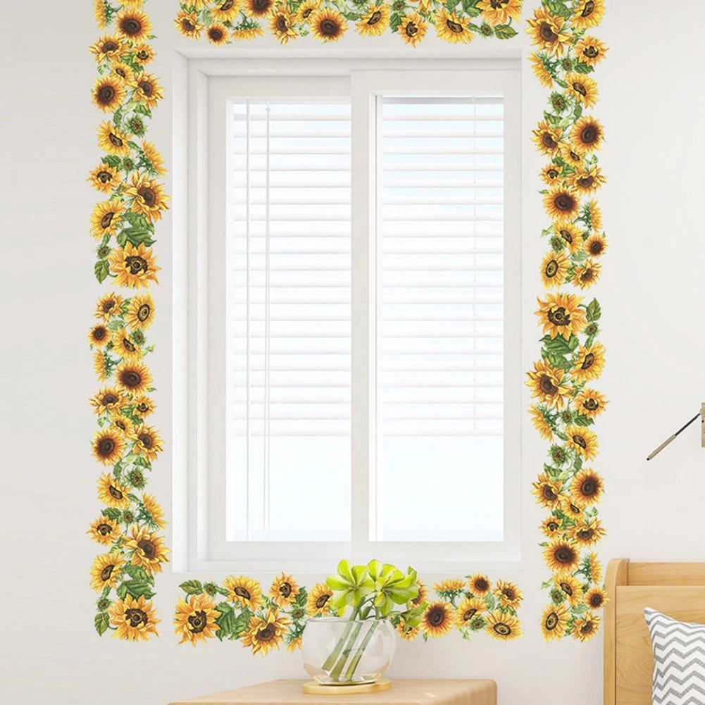 Wall Sticker Sunflower Edge Line for Home Decor (5.5x44.8 Inch)