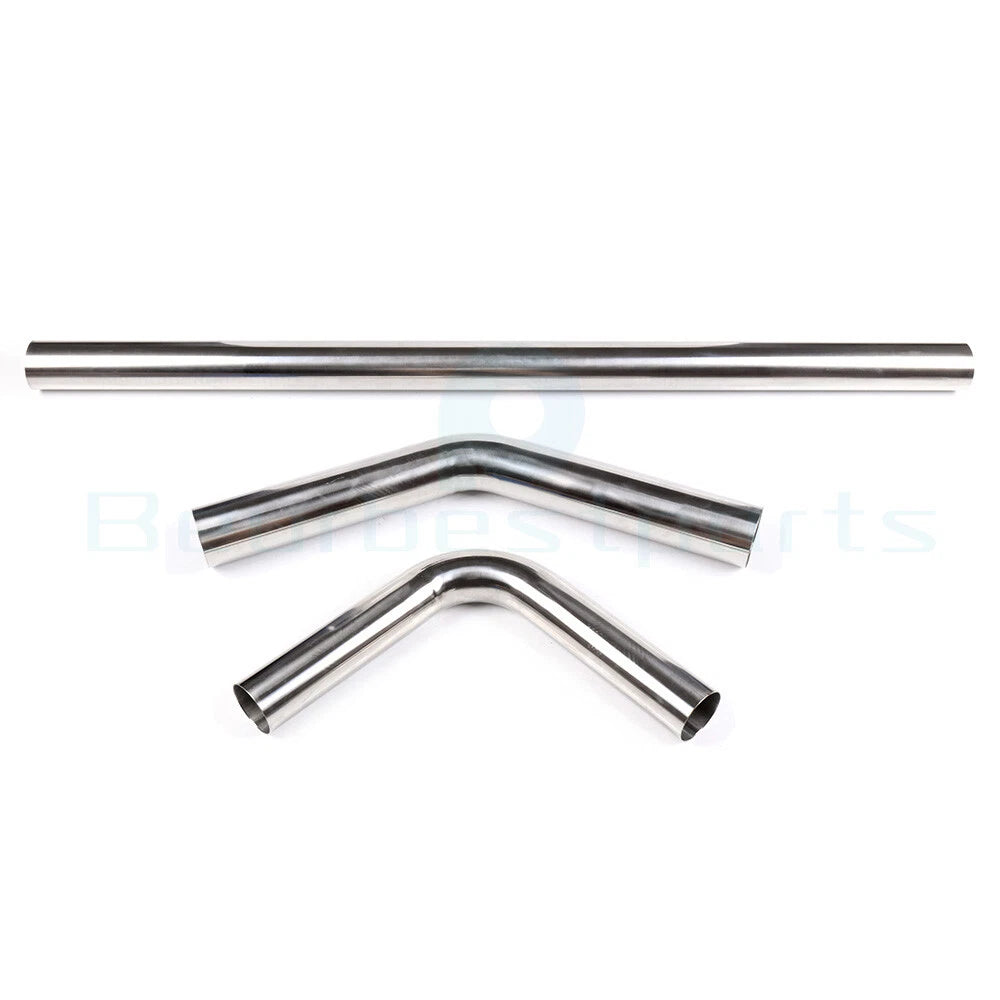 2.5" T-304 Stainless Steel Exhaust Tube Pipe for Universal Applications (N/A)