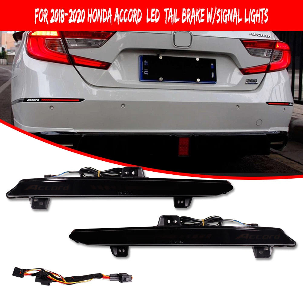 Smoked LED Reflector Tail Brake Lights for Honda Accord (2018–2022)