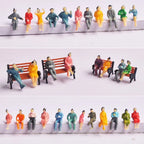Set of 100 Painted Figures for Model Scale Sitting People