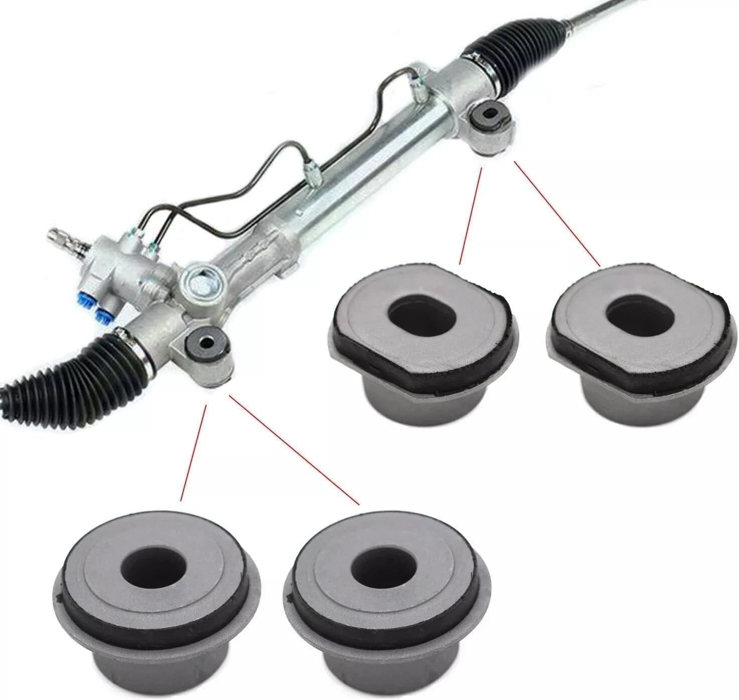Set of 4 Rack and Pinion Mounting Bushings for Toyota RAV4 (2004–2005)