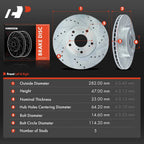 Drilled & Slotted Brake Rotors for Honda Accord (2003–2007)