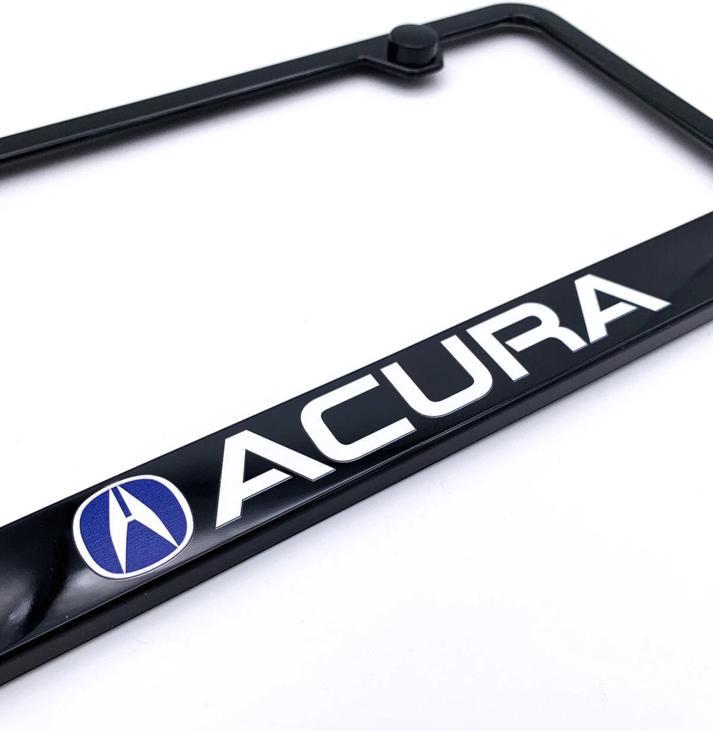 License Plate Frame Front for Acura with Black Plastic Blue Logo (1997–2025)