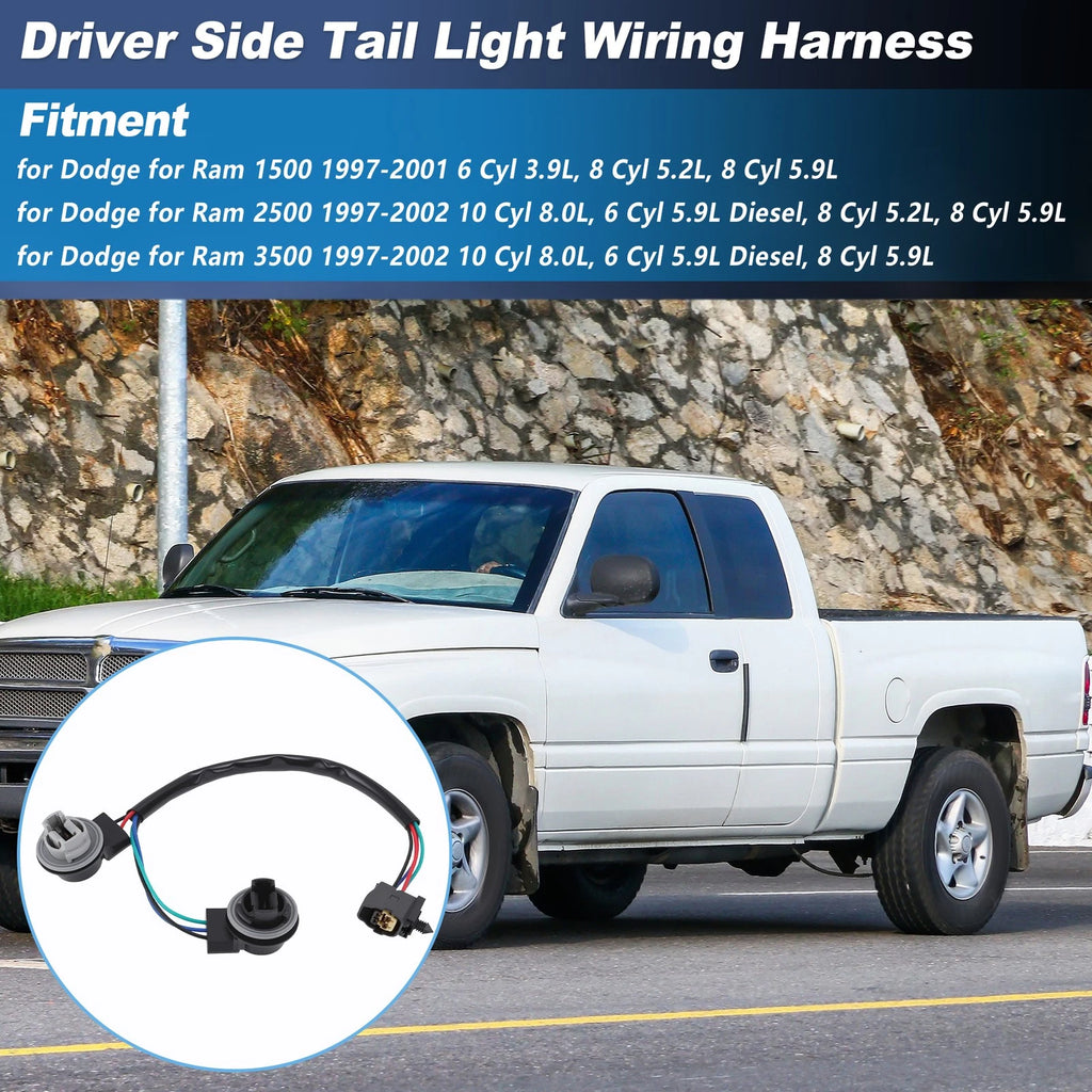 Driver Side Tail Light Wiring Harness for Dodge Ram 1500 2500 3500 (56021369)