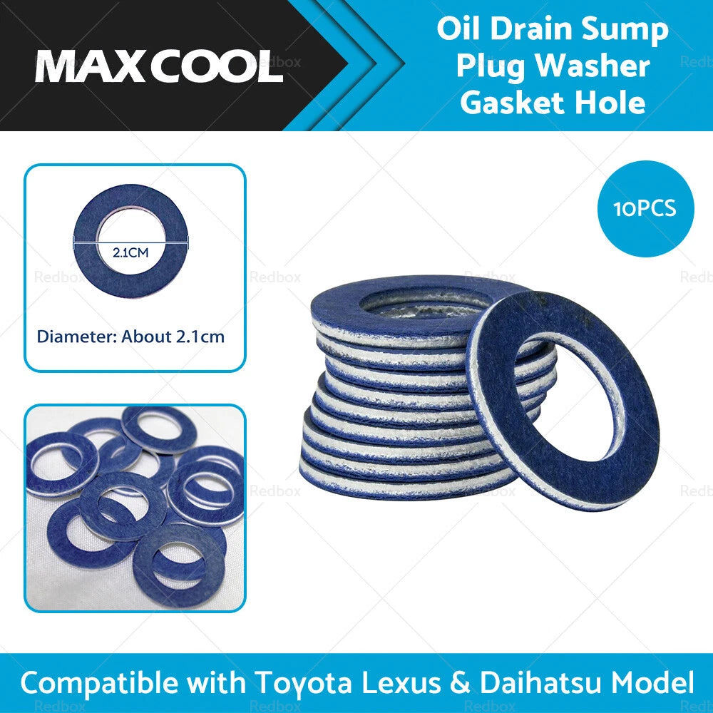 10PCS Oil Drain Sump Plug Washer for Toyota Lexus Daihatsu (1990–2023) 9043012031