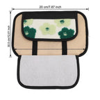 Armrest Cover for Women's Car - Plush Fleece Floral Style with Storage Pouch