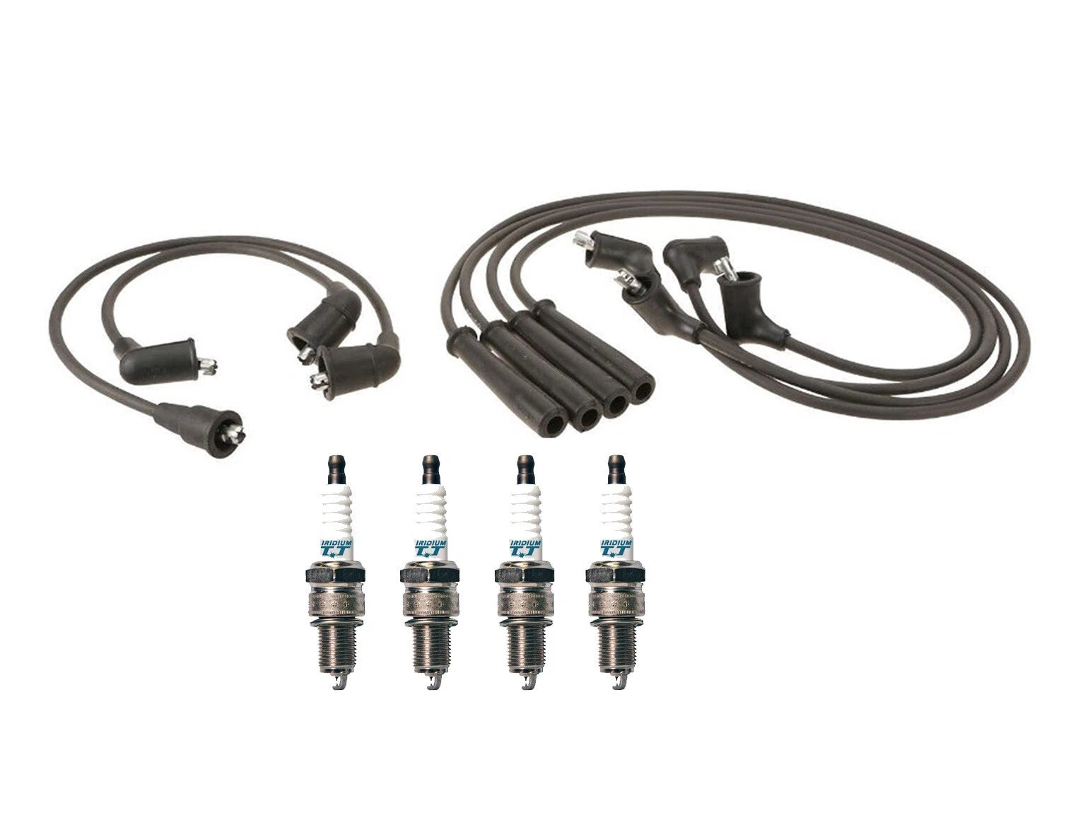 Denso 7mm Wire Set & 4 Iridium TT Spark Plugs for 2.0L 2.6L L4 SOHC