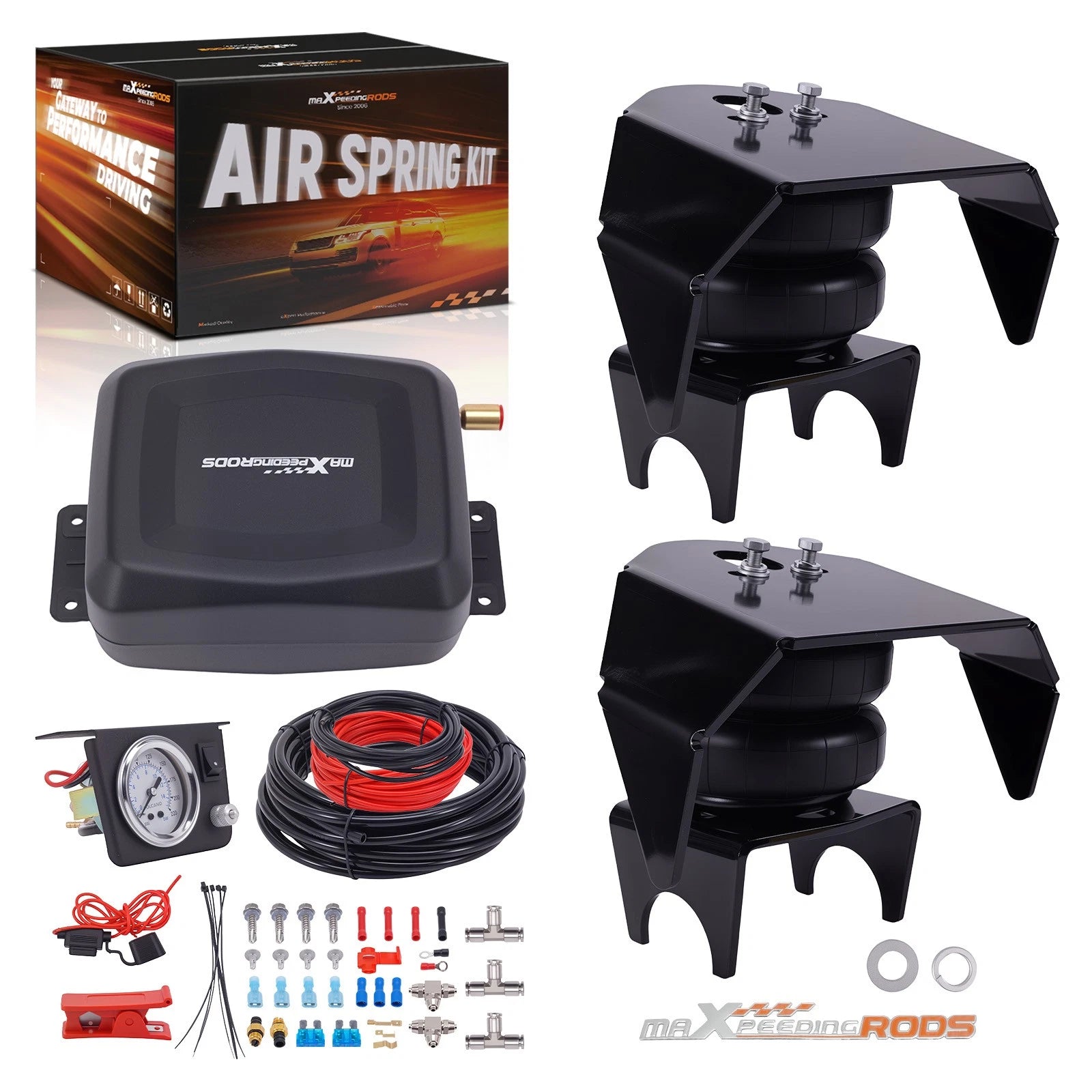 Air Spring Bags Kit 2.75-3.5" Axle Tube for Dodge Ram 1500 2500 3500 (2002–2023)