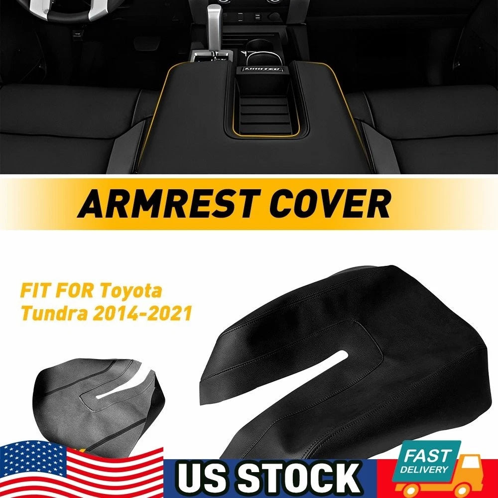 Center Console Lid Armrest Leather Cover Trim for Toyota Tundra (2014–2021)